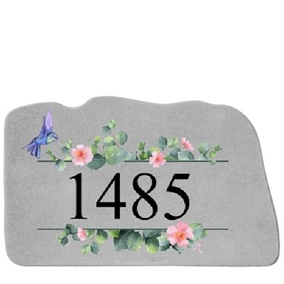 Floral Hummingbird Address Rock