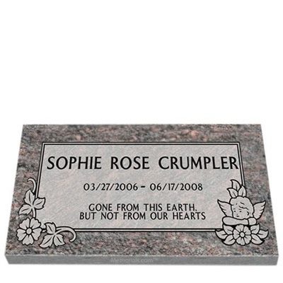 Flower Angel Granite Grave Marker