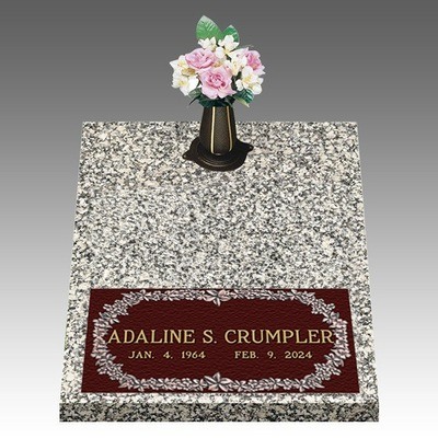 Forever Flowers Deep Bottom Bronze Headstone II