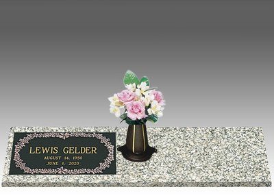 Forever Flowers Left Bronze Headstone II