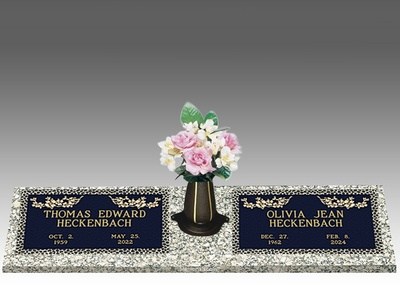 Garden of Life Dogwood Double Large Bronze Headstone II