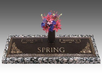 Garden of Life Floral Bouquet Bronze Headstone