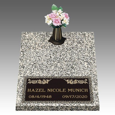 Garden of Life Rose Deep Bottom Bronze Headstone II