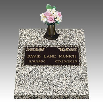 Garden of Life Rose Deep Top Bronze Headstone II