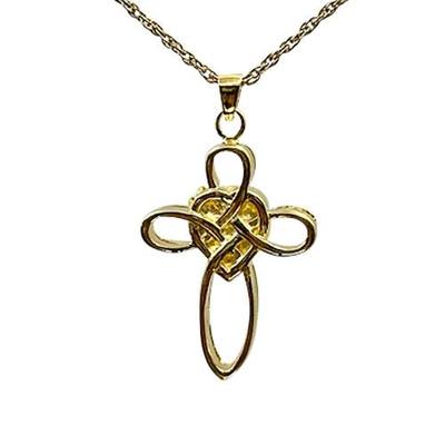 Gold Cross Cremation Necklace