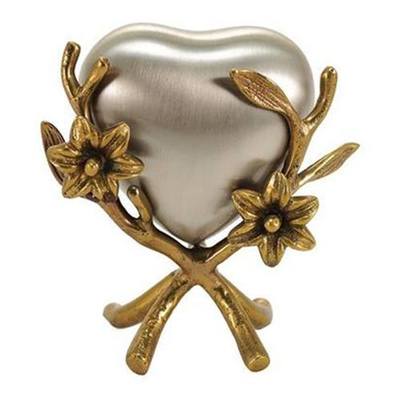 Gold Lily Heart Keepsake Urn