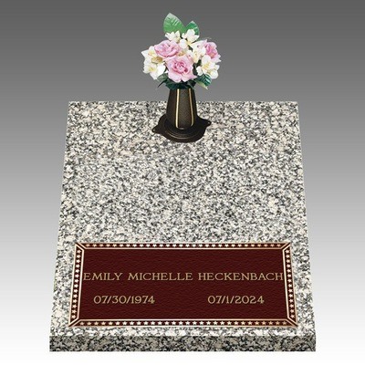 Cherry Blossom Deep Bottom Bronze Headstone II