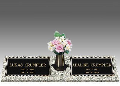 Gold Star Double Bronze Headstone