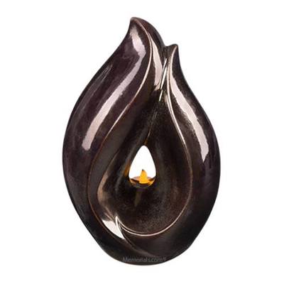 Golden Bronze Teardrop Ceramic Urn