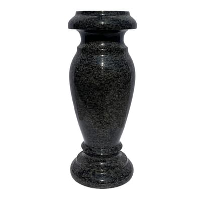 Imperial Black Granite Cemetery Vase IV