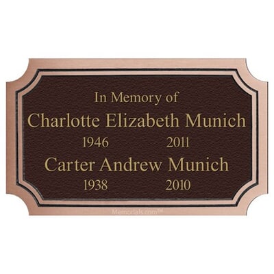 Imperial Modern Memorial Niche Plaque for Two