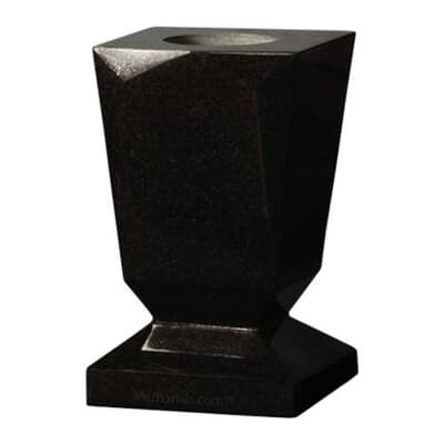 India Black Beveled Granite Vase