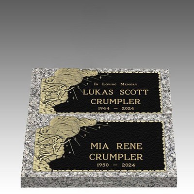 Infinity Heavenly Rays Deep Bronze Cemetery Headstone