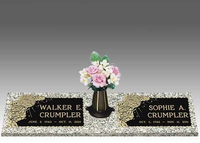 Infinity Heavenly Rays Double Large Bronze Headstone II