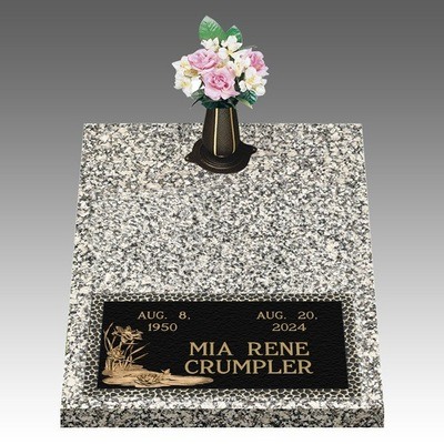 Infinity Lotus Deep Bottom Large Bronze Headstone II