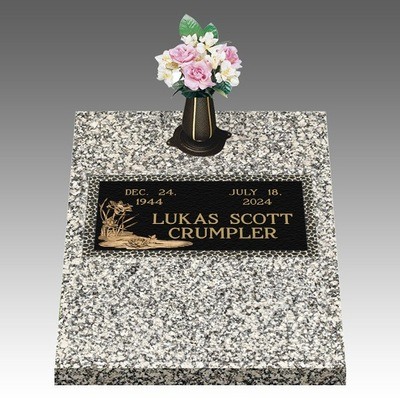 Infinity Lotus Deep Top Large Bronze Headstone II