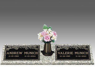 Infinity Pine Double Bronze Headstone II