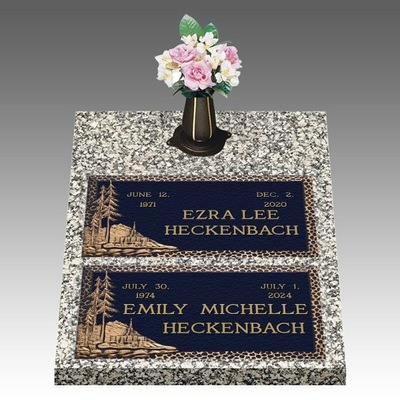 Jordan Temple Deep Double Large Bronze Headstone II