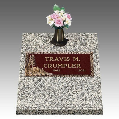 Logan Temple Deep Top Large Bronze Headstone II