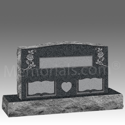 Love Rose Cemetery Granite Upright Headstone II