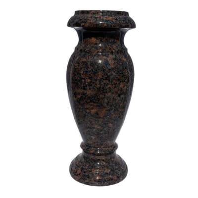 Mahogany Granite Cemetery Vase III