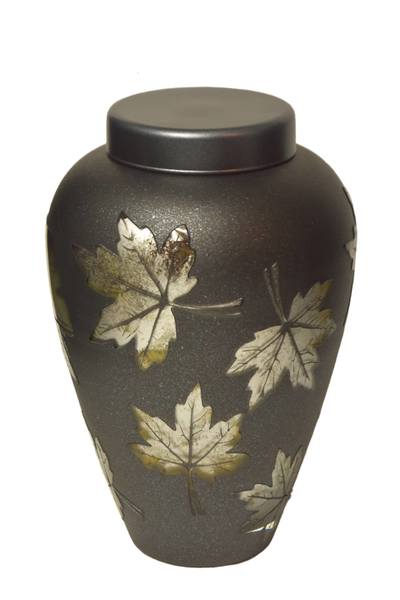 Maple Leaf Glass Urn