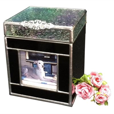 Midnight Glass Photo Pet Urns