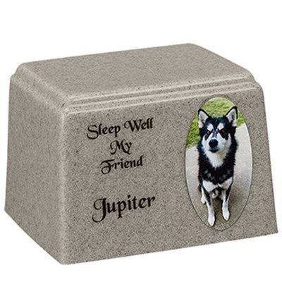 Morning Rain Oval Cultured Pet Photo Urn