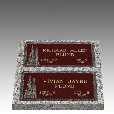 Mountain Pines Deep Double Bronze Headstone