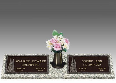 Mountain Pines Double Bronze Headstone II