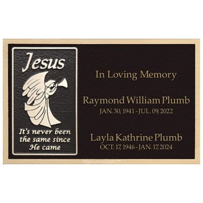 My Savior Bronze Niche Plaque for Two