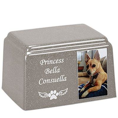 Natural Rectangle Cultured Pet Photo Urn