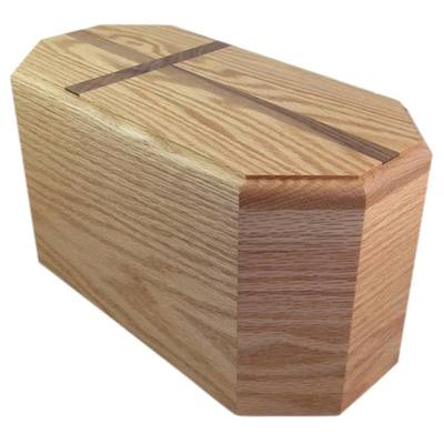 Oak Cross Wooden Pet Casket