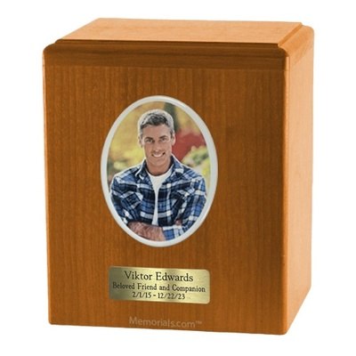 Oak Wooden Photo Urn