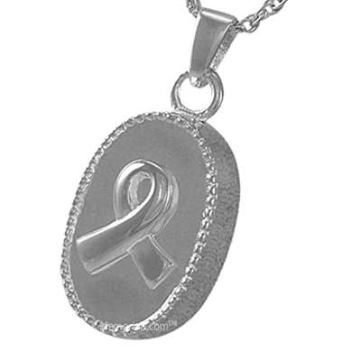 Oval Ribbon Keepsake Pendant III