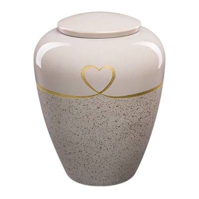 Pebble Heart Ceramic Urn