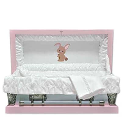 Pink Bunny Child Mini Casket