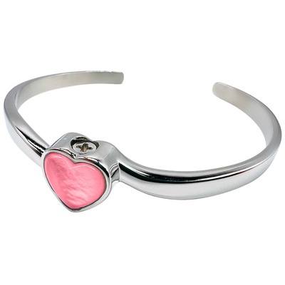 Pink Heart Ash Stainless Bracelet