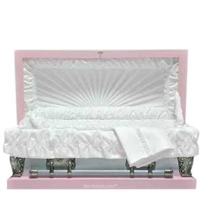 Pink Medium Metal Pet Casket