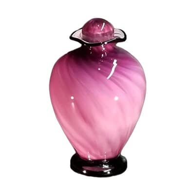 Pink Sunset Glass Urn For Two