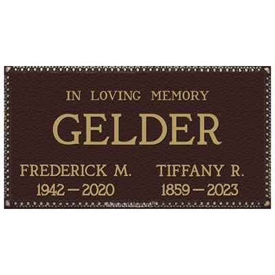 Prestige Memorial Niche Plaque for Two