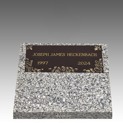 Roses on My Heart Deep Top Bronze Headstone