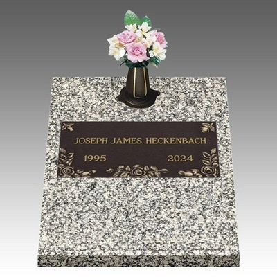 Roses on My Heart Deep Top Large Bronze Headstone II