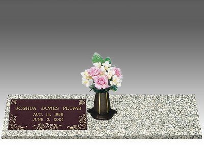 Roses on My Heart Left Large Bronze Headstone II