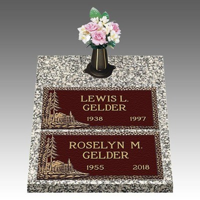 Saint George Temple Deep Double Large Bronze Headstone II