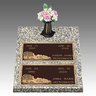 Scenic Green Pastures Deep Bronze Cemetery Headstones II