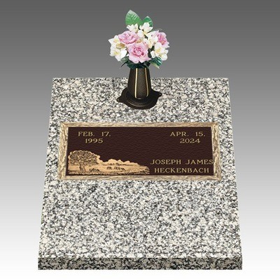 Scenic Green Pastures Deep Top Large Bronze Headstone II