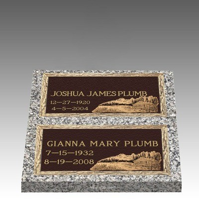 Scenic Mountain Retreat Deep Bronze Cemetery Headstones