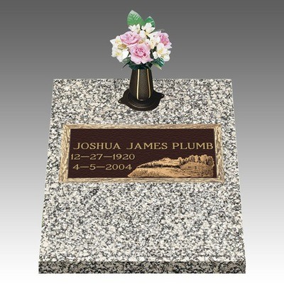 Scenic Mountain Retreat Deep Top Large Bronze Headstone II