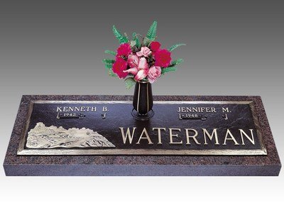 Scenic Tranquil Moments Bronze Headstone 44 x 14